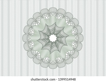 Green passport style rosette. Vector Illustration. Detailed.