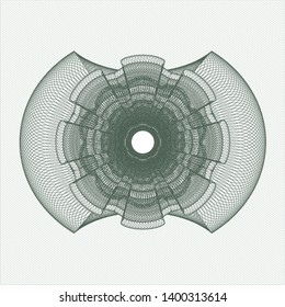 Green passport style rosette. Vector Illustration. Detailed.