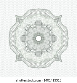 Green passport style rosette. Vector Illustration. Detailed.