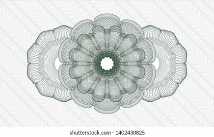 Green passport style rosette. Vector Illustration. Detailed.