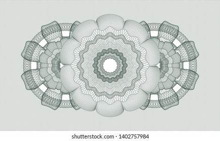 Green passport style rosette. Vector Illustration. Detailed.