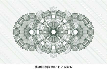 Green passport style rosette. Vector Illustration. Detailed.
