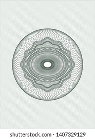 Green passport style rosette. Vector Illustration. Detailed.