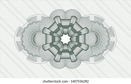 Green passport style rosette. Vector Illustration. Detailed.