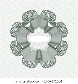 Green passport style rosette. Vector Illustration. Detailed.