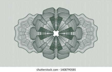 Green passport style rosette. Vector Illustration. Detailed.