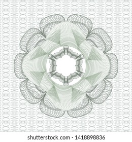 Green passport style rosette. Vector Illustration. Detailed.