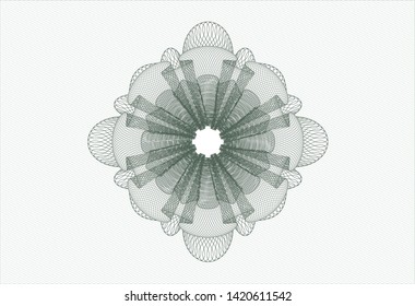 Green passport style rosette. Vector Illustration. Detailed.