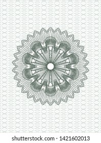Green passport style rosette. Vector Illustration. Detailed.