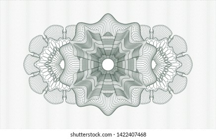 Green passport style rosette. Vector Illustration. Detailed.