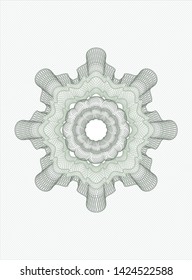 Green passport style rosette. Vector Illustration. Detailed.