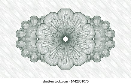 Green passport style rosette. Vector Illustration. Detailed.