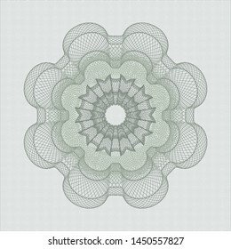 Green passport style rosette. Vector Illustration. Detailed.
