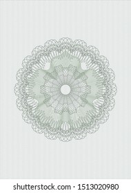 Green passport style rosette. Vector Illustration. Detailed.