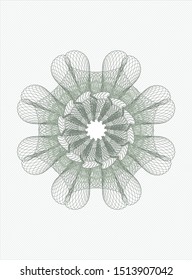 Green passport style rosette. Vector Illustration. Detailed.