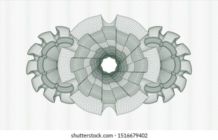 Green passport style rosette. Vector Illustration. Detailed.
