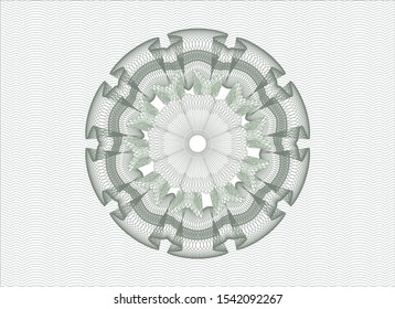 Green passport style rosette. Vector Illustration. Detailed.