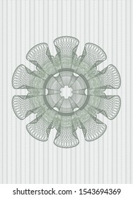 Green passport style rosette. Vector Illustration. Detailed.