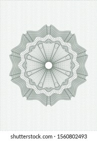 Green passport style rosette. Vector Illustration. Detailed.