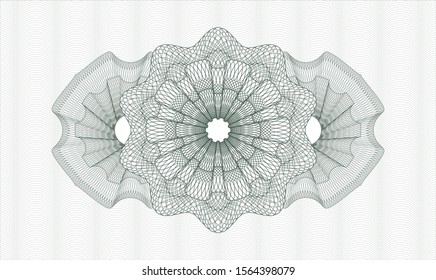Green passport style rosette. Vector Illustration. Detailed.