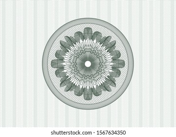 Green passport style rosette. Vector Illustration. Detailed.