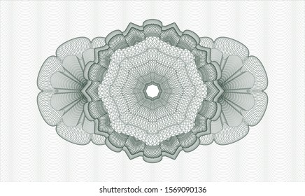 Green passport style rosette. Vector Illustration. Detailed.