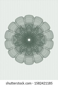 Green passport style rosette. Vector Illustration. Detailed.