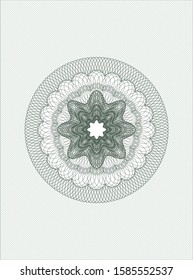 Green passport style rosette. Vector Illustration. Detailed.