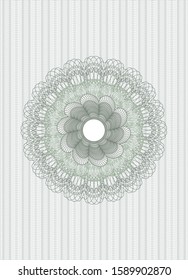 Green passport style rosette. Vector Illustration. Detailed.