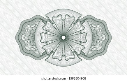 Green passport style rosette. Vector Illustration. Detailed.