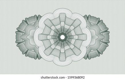 Green passport style rosette. Vector Illustration. Detailed.