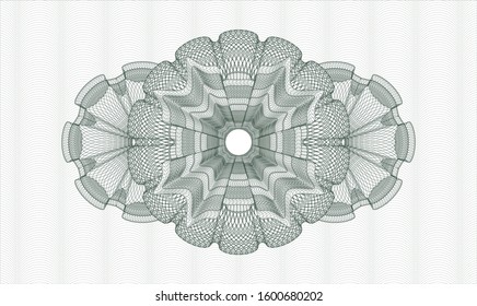 Green passport style rosette. Vector Illustration. Detailed.