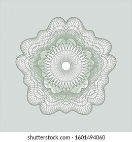 Green passport style rosette. Vector Illustration. Detailed.