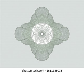 Green passport style rosette. Vector Illustration. Detailed.