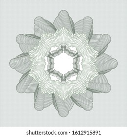 Green passport style rosette. Vector Illustration. Detailed.