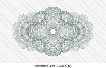 Green passport style rosette. Vector Illustration. Detailed.