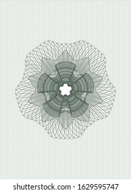 Green passport style rosette. Vector Illustration. Detailed.
