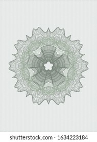 Green passport style rosette. Vector Illustration. Detailed.
