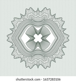 Green passport style rosette. Vector Illustration. Detailed.