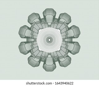 Rosette estilo pasaporte verde. Ilustración vectorial. Detallado.