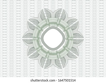 Green passport style rosette. Vector Illustration. Detailed.