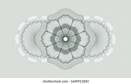 Green passport style rosette. Vector Illustration. Detailed.