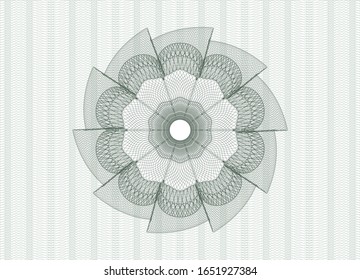 Rosette estilo pasaporte verde. Ilustración vectorial. Detallado.