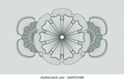 Rosette estilo pasaporte verde. Ilustración vectorial. Detallado.