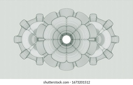 Green passport style rosette. Vector Illustration. Detailed.