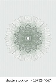 Rosette estilo pasaporte verde. Ilustración vectorial. Detallado.
