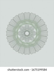 Green passport style rosette. Vector Illustration. Detailed.