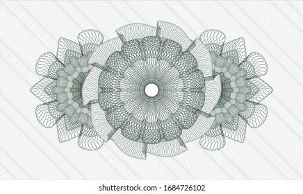Rosette estilo pasaporte verde. Ilustración vectorial. Detallado.