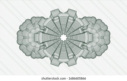 Green passport style rosette. Vector Illustration. Detailed.