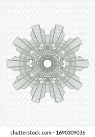 Rosette estilo pasaporte verde. Ilustración vectorial. Detallado.